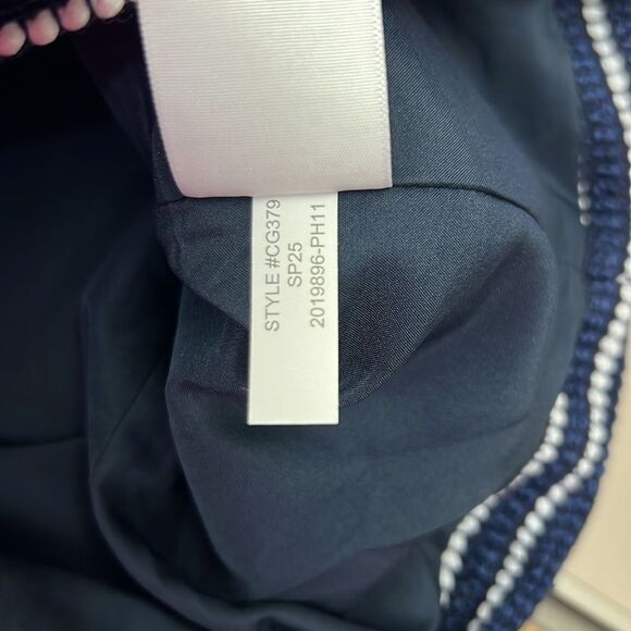 J. Crew Factory CG379 Navy and white Tweed lady jacket with gold buttons size 4P - Picture 7 of 9